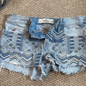 Hollister Embellished Boho Jean Shorts